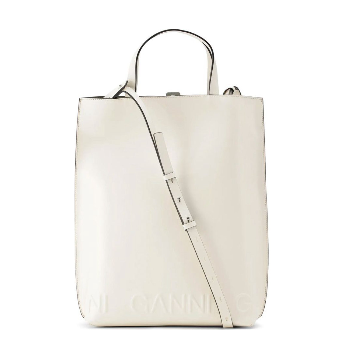 Ganni Medium Banner Leather Tote