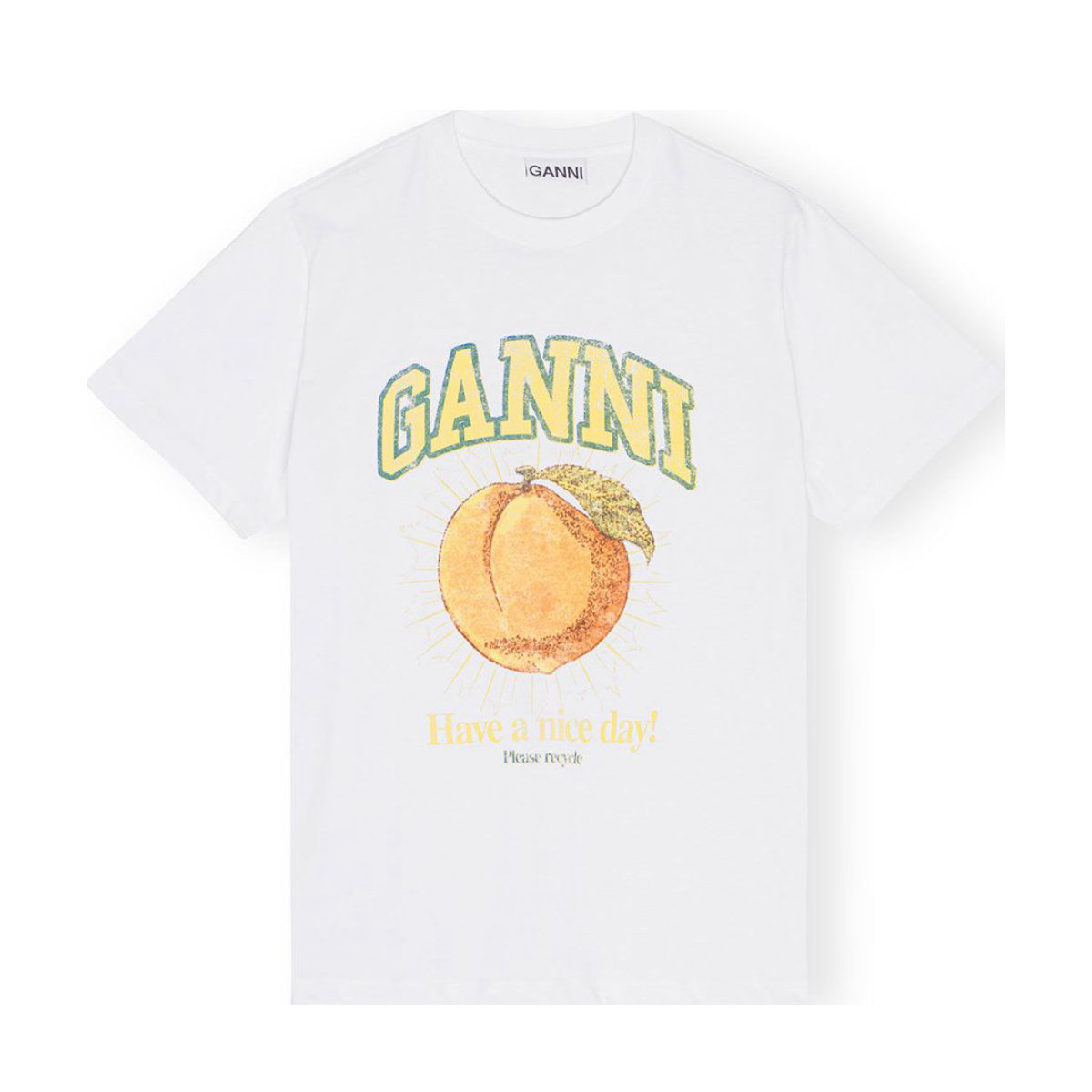 Ganni Printed Organic Cotton Jersey T-Shirt