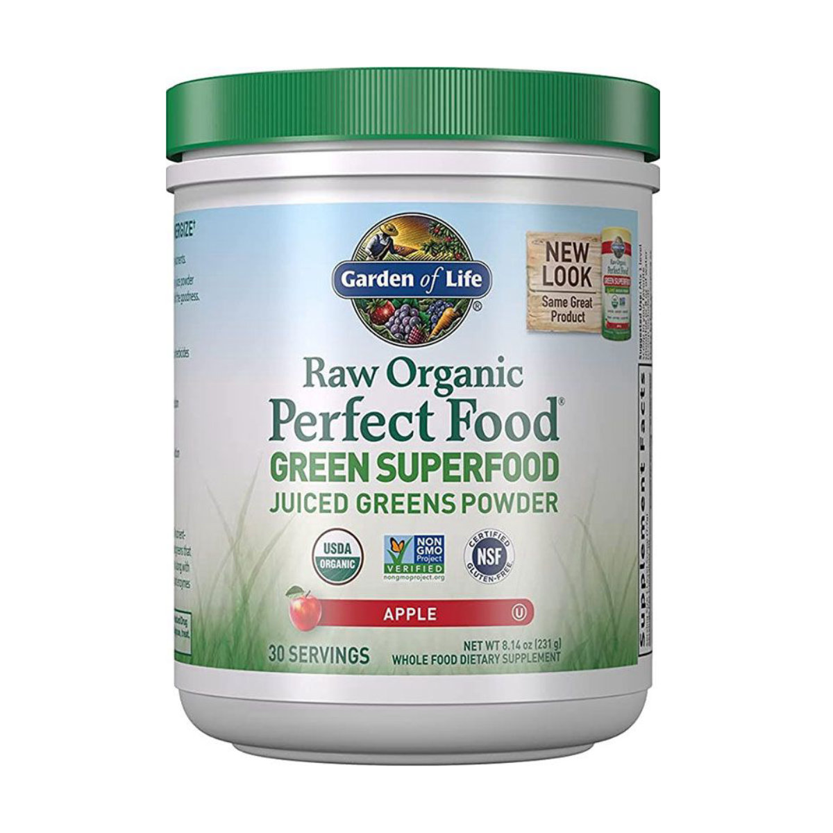 Garden of Life Raw Organic Perfect Food Green Superfood Juiced Greens Powder Apple Flavor