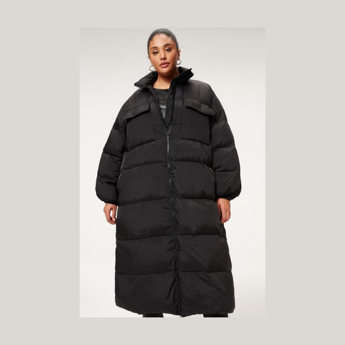 Good American Long Belted Puffer