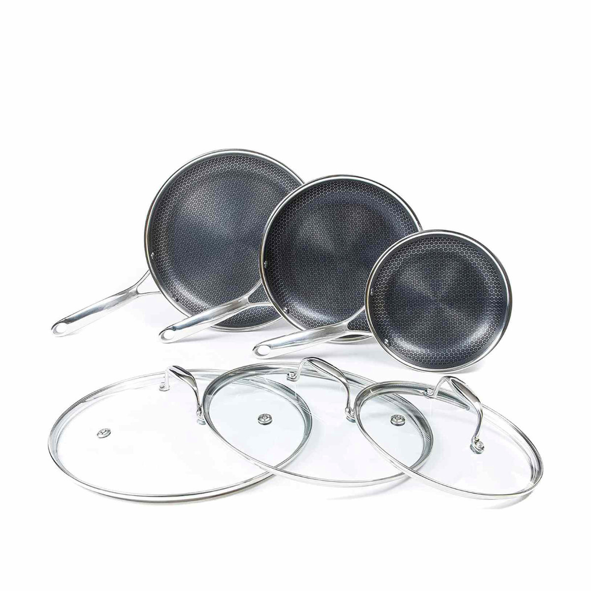 HexClad 6 Piece Hybrid Stainless Steel Cookware Set