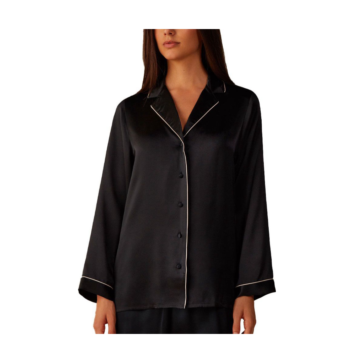 Intimissimi Silk Satin Boyfriend-Fit Pajama Top