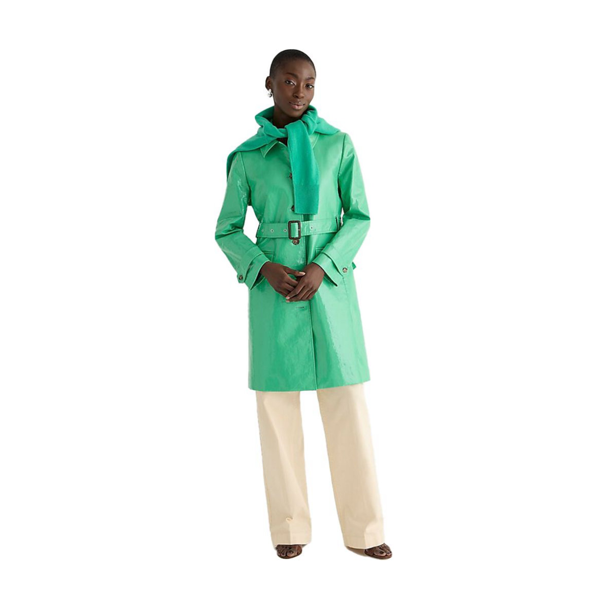 J.Crew Collection Trench Coat in Laminated Linen
