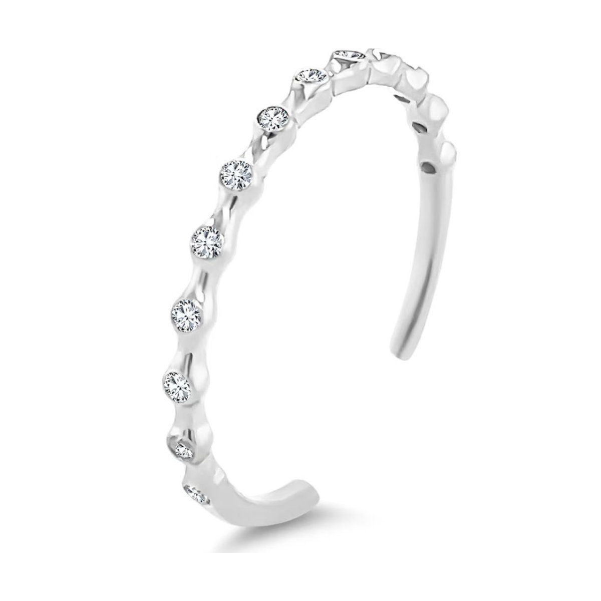 Jedora 18K Petite Yellow Gold Diamond Adjustable Ring