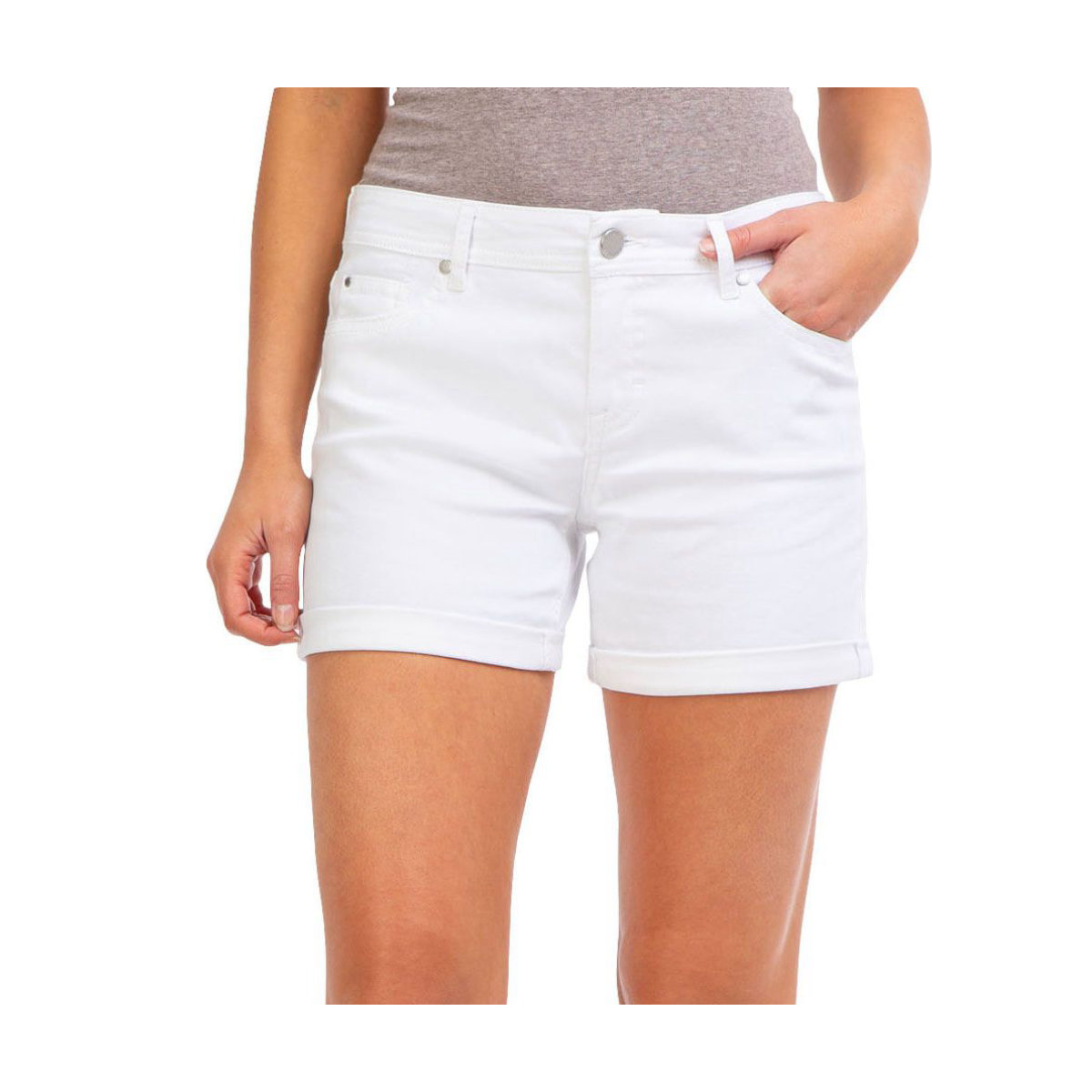 Jordache Womens Boyfriend Short With Rolled Cuff Hem