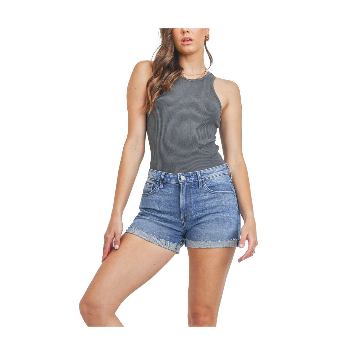 Just Black Denim The Mom Jean Short