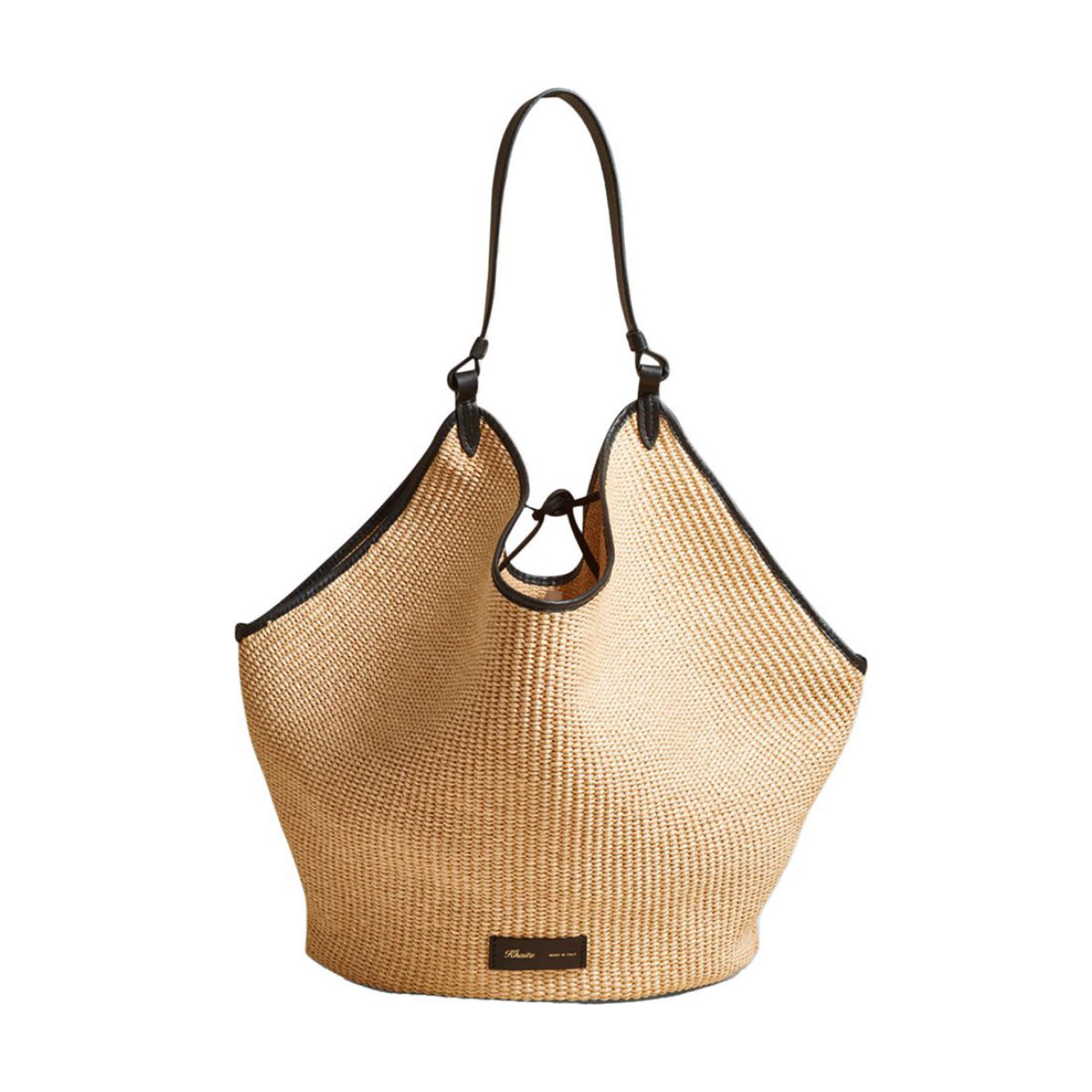 Khaite Lotus Medium Raffia Shoulder Bag