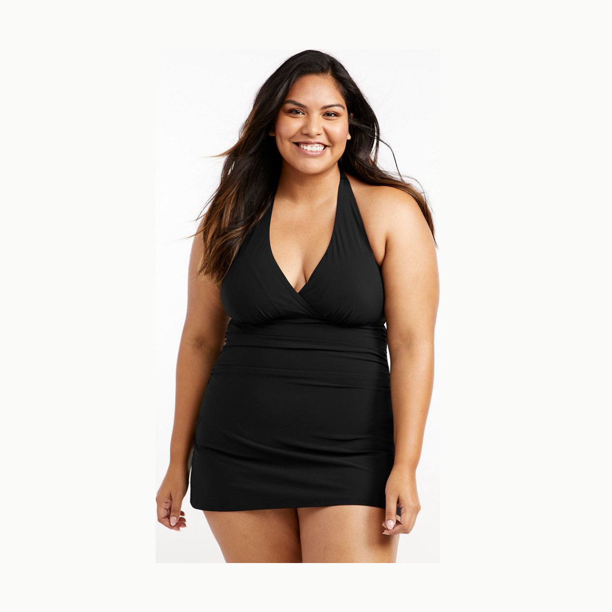 L.L.Bean Clasp Halter Swim Dress
