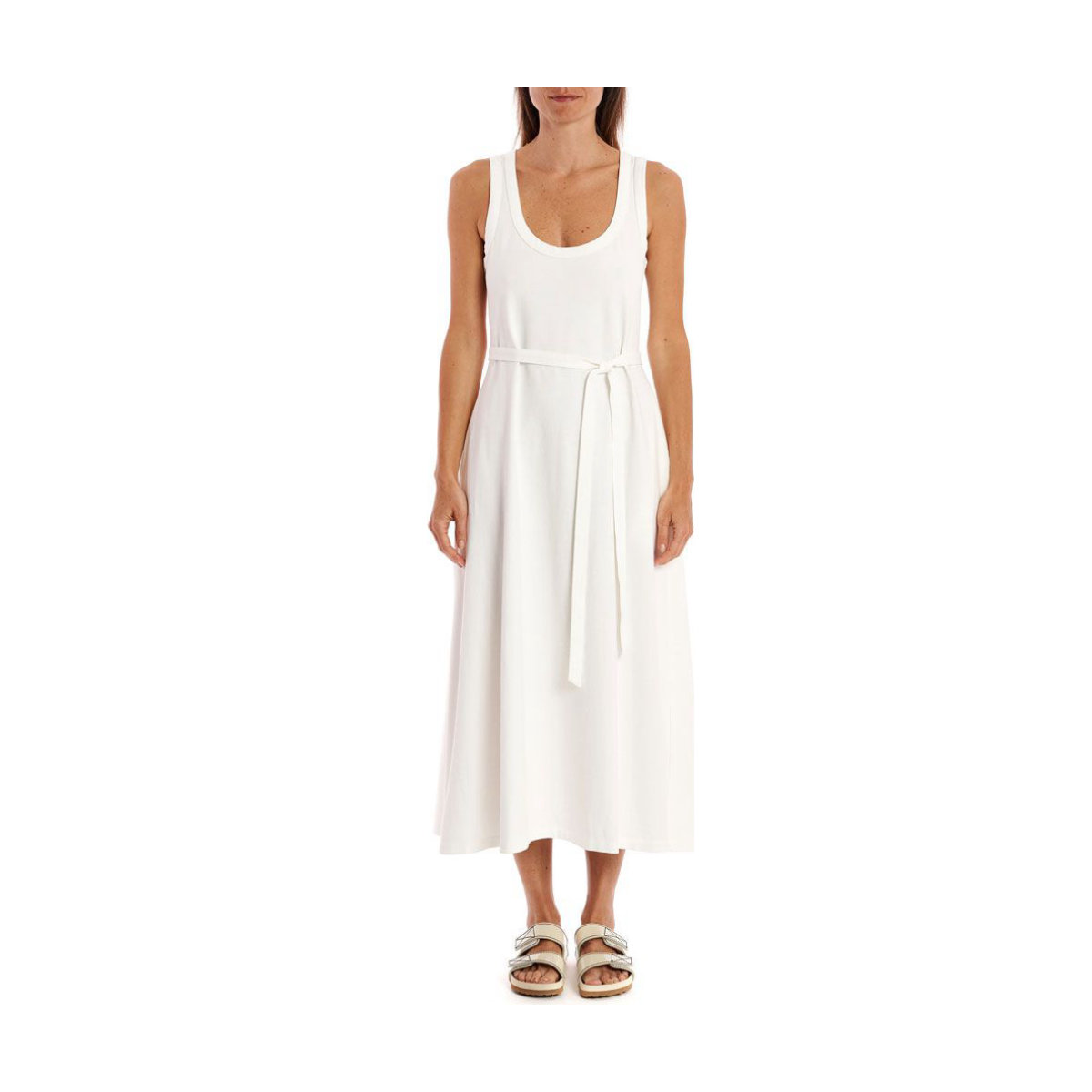 La Ligne Andie Belted Sleeveless Cotton Dress