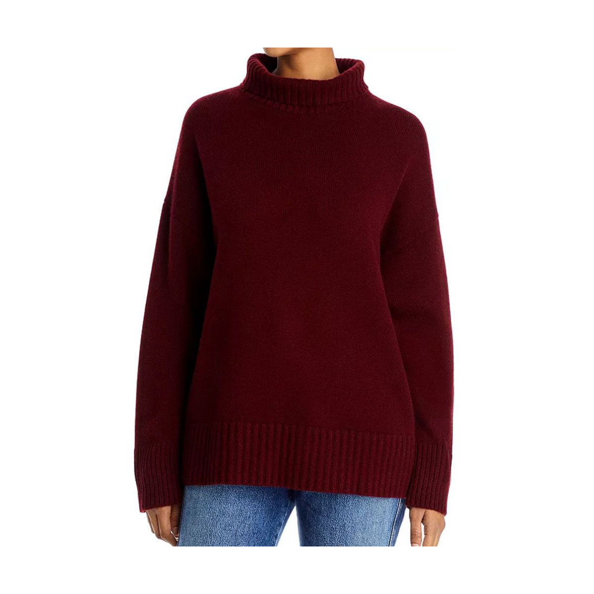 Lafayette 148 New York Ribbed Cashmere Blend Turtleneck Sweater