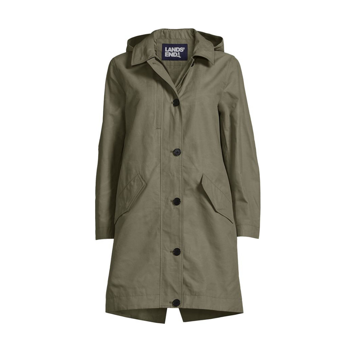 Lands End Waxed Cotton Trench Coat