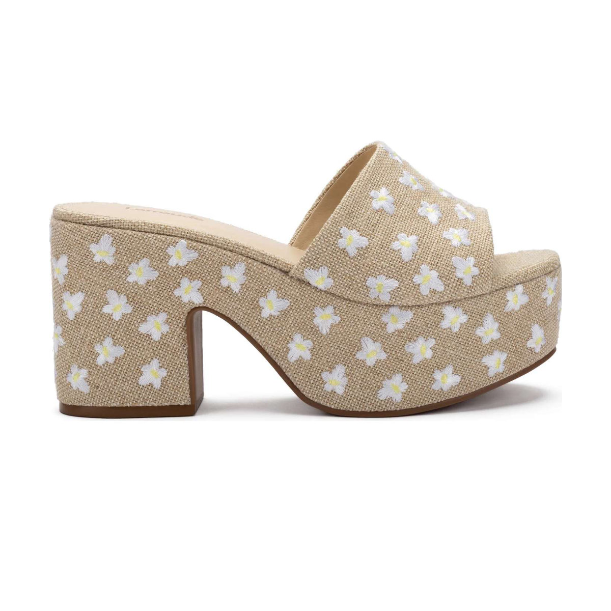 Larroude Miso Platform Sandal In Raw Linen