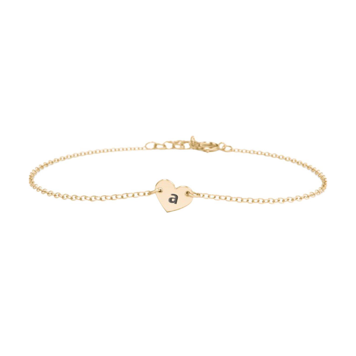 Lee Fiori Engravable Initial Heart Bracelet