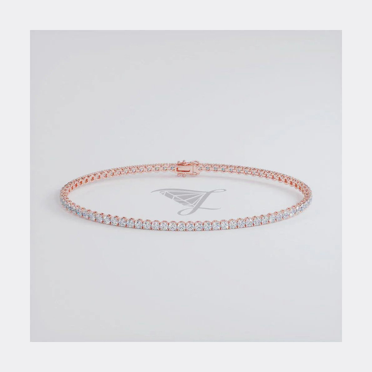 Liori Round Brilliant Diamond Eternity Tennis Bracelet set in 14k Rose Gold