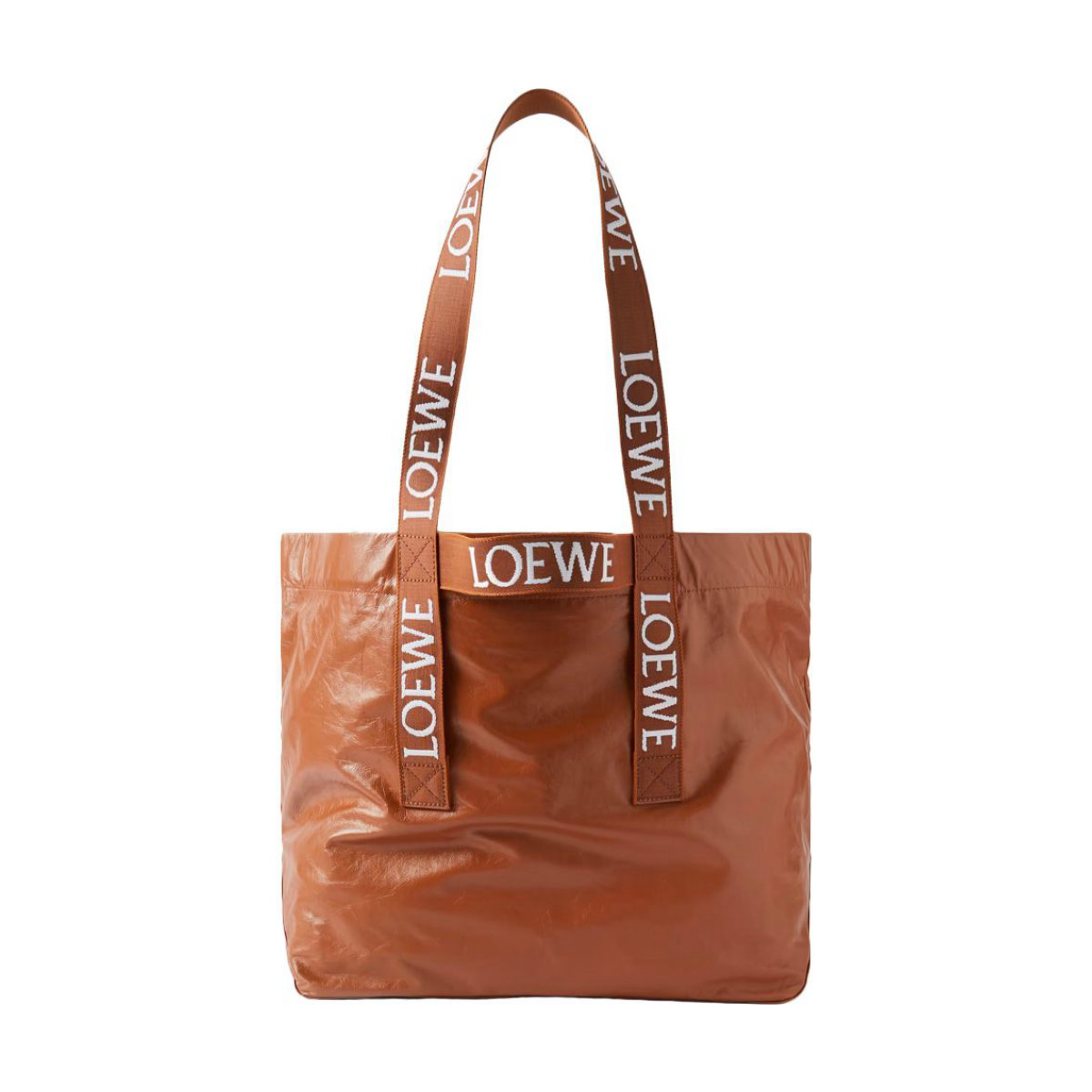 Loewe Fold Large Webbing-Trimmed Leather Tote