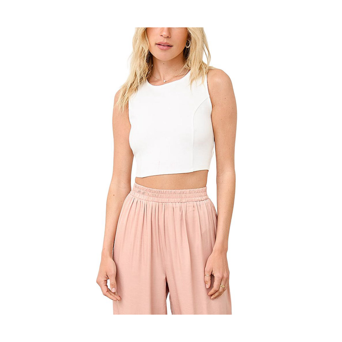 Lulus Let's Tie It White Tie-Back Cropped Tank Top