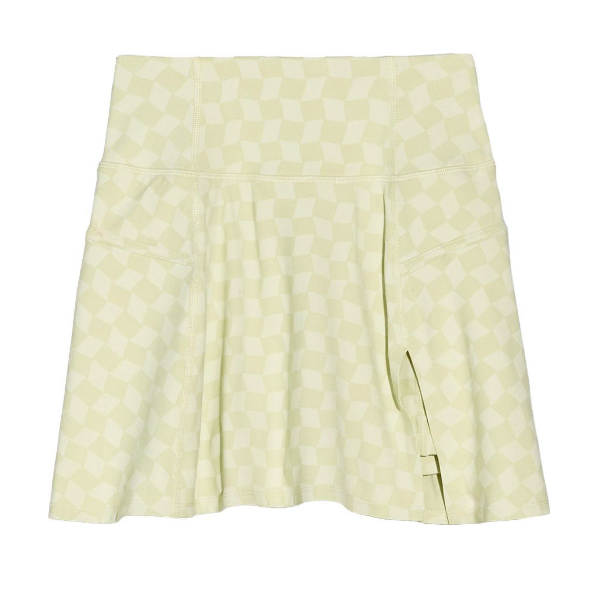 Madewell Flex Side-Slit Skirt in Checkerboard