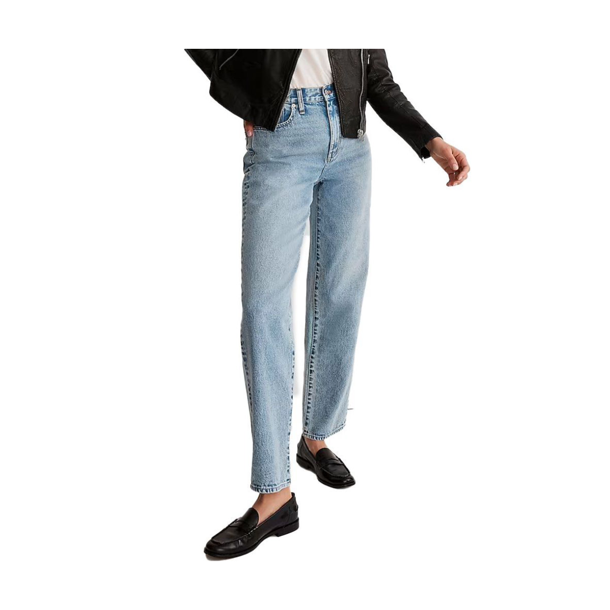 Madewell Washed Leather Oversized Motorcycle Jacket