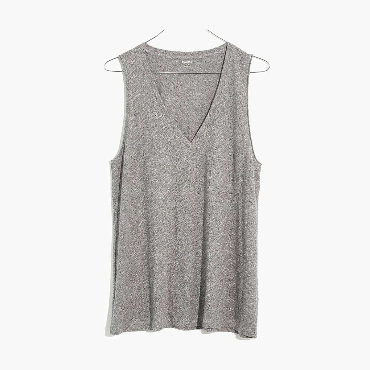Madewell Whisper Cotton V-Neck Pocket Tank