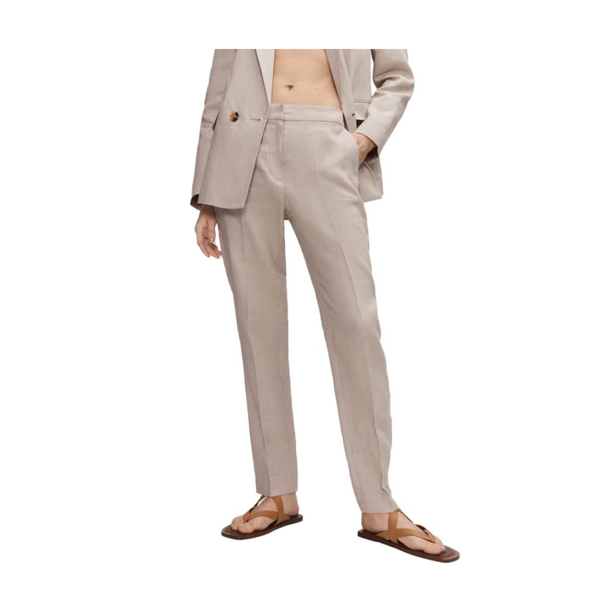 Mango 100% Linen Pants