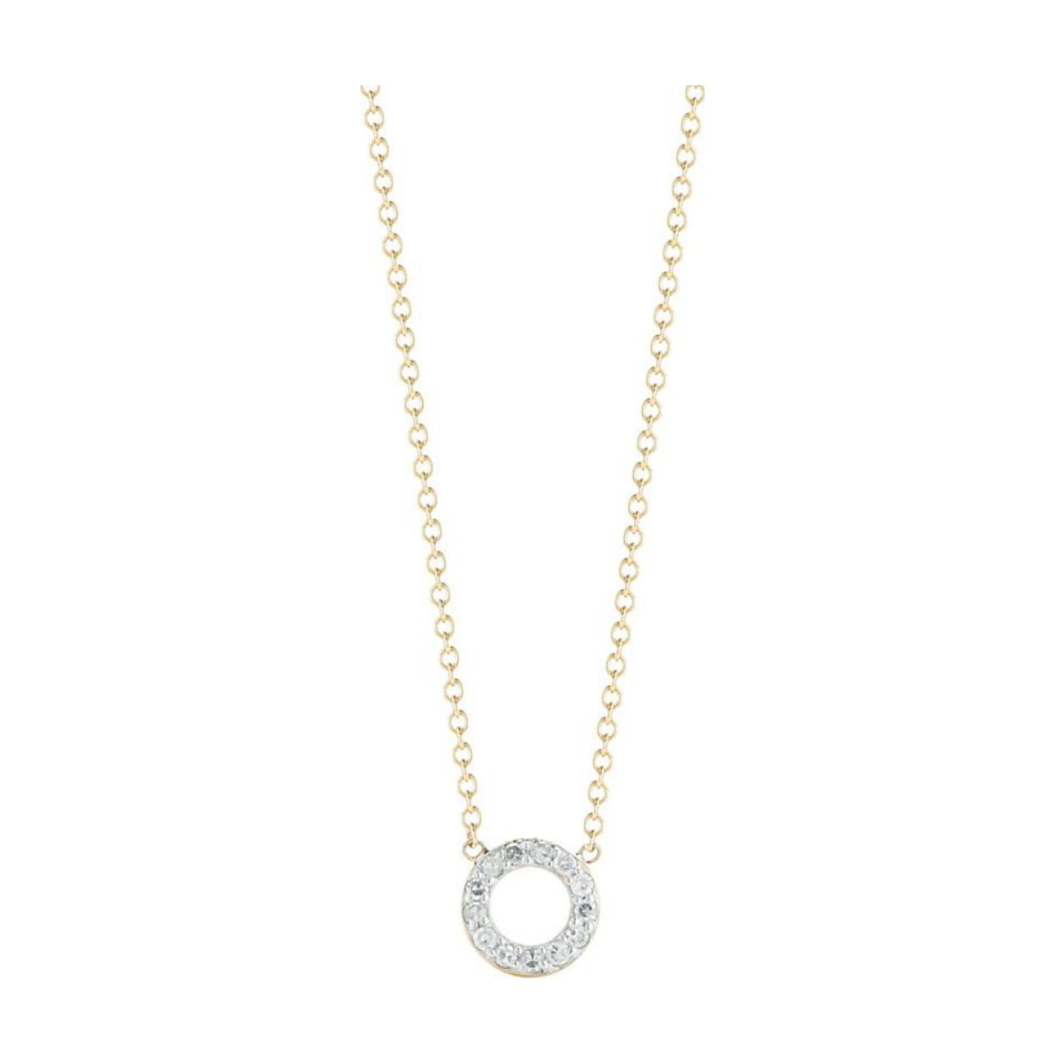 Mateo 14K Yellow Gold & Diamond Mini Circle Pendant Necklace