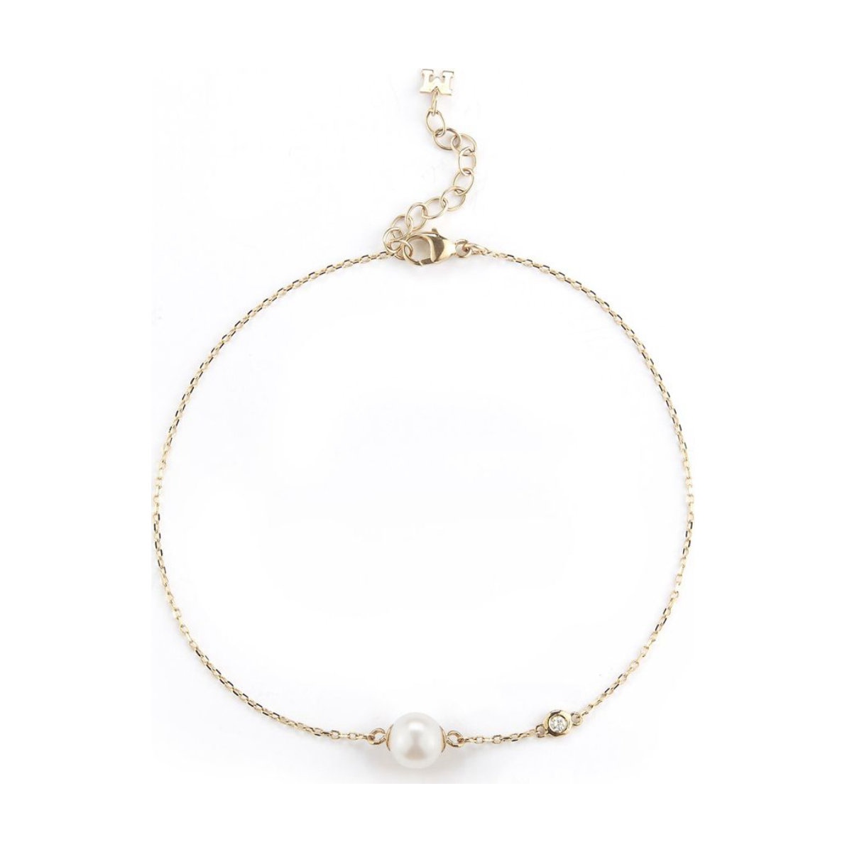 Mateo Gold Pearl and Diamond Dot Bracelet