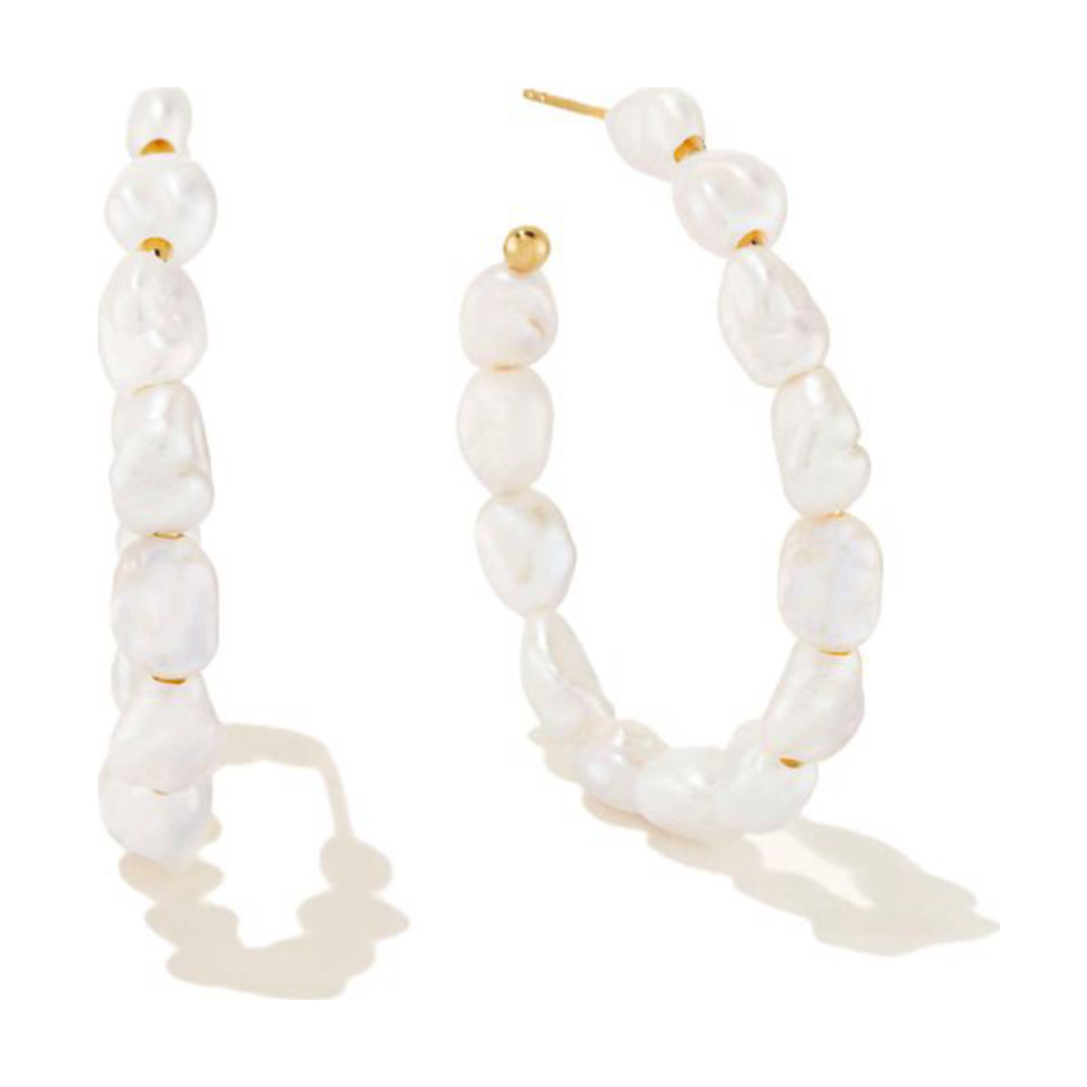 Mejuri Bold Pearl Hoop Earrings