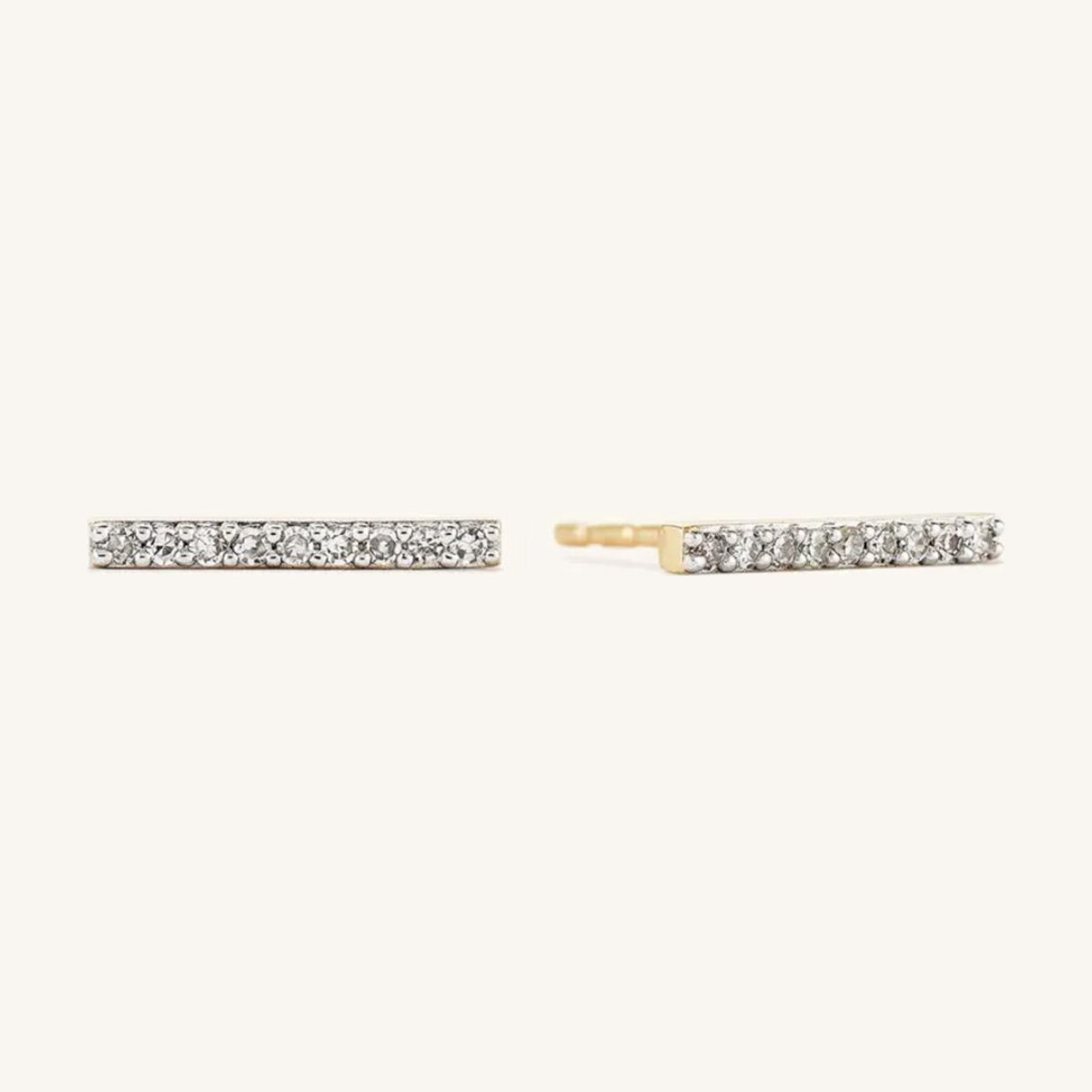 Mejuri Pavé Diamonds Long Bar Studs