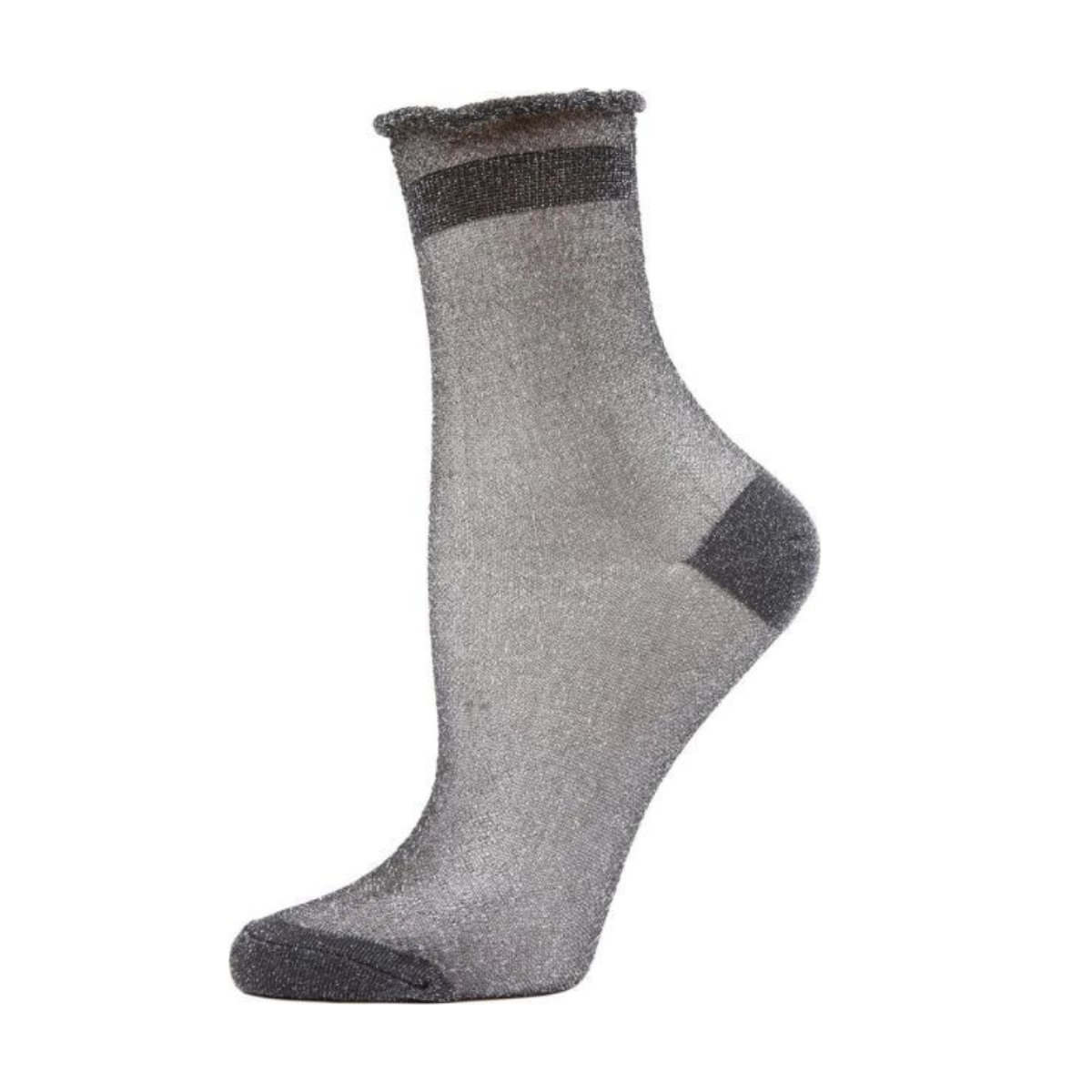 MeMoi Metallic Sheer Shortie Socks