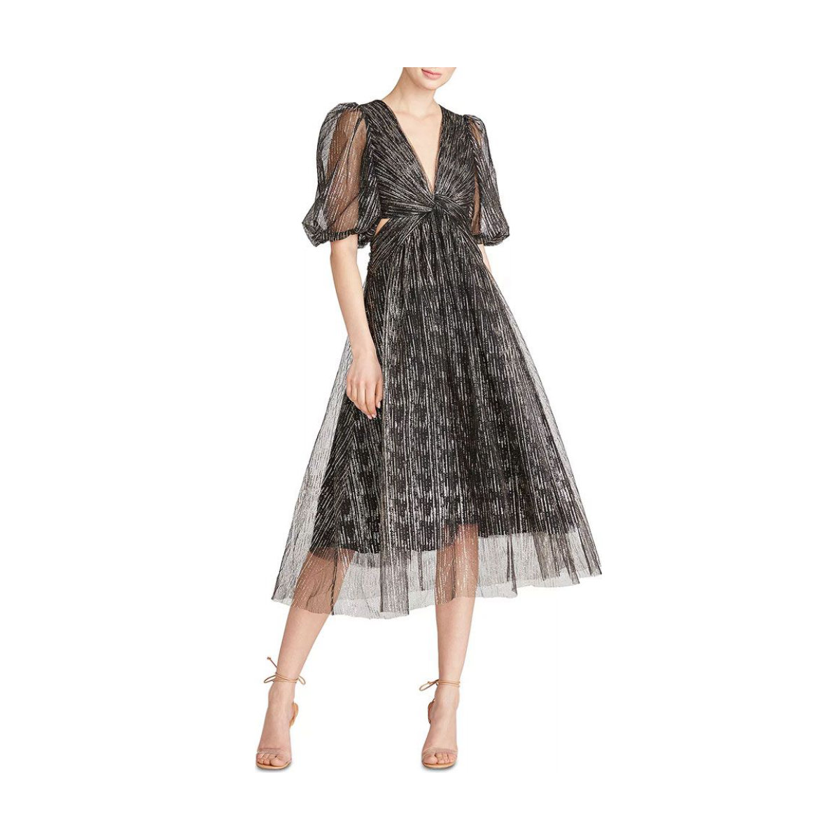 ML Monique Lhuillier Tulle Midi Dress