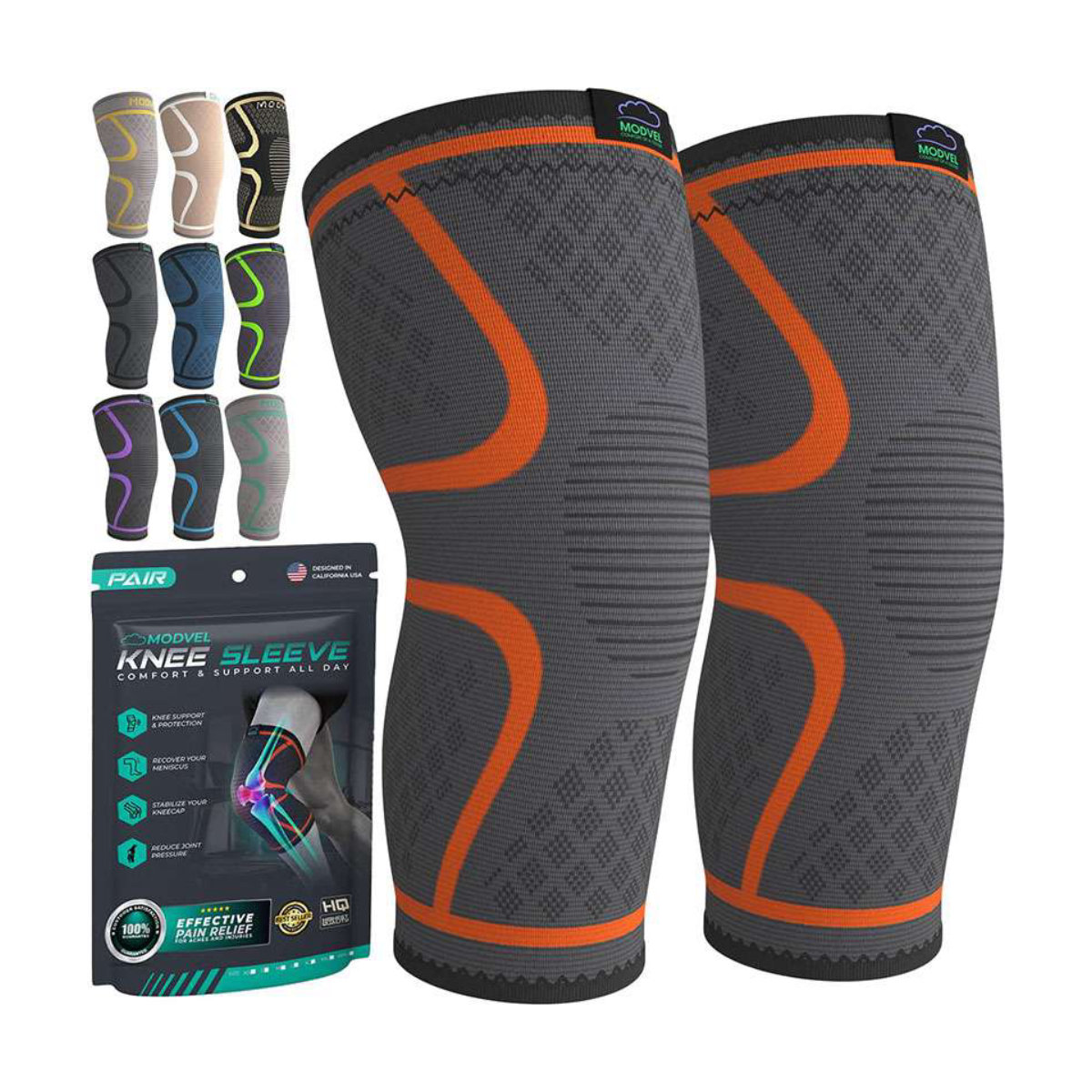 Modvel Compression Knee Sleeves 2 Pack