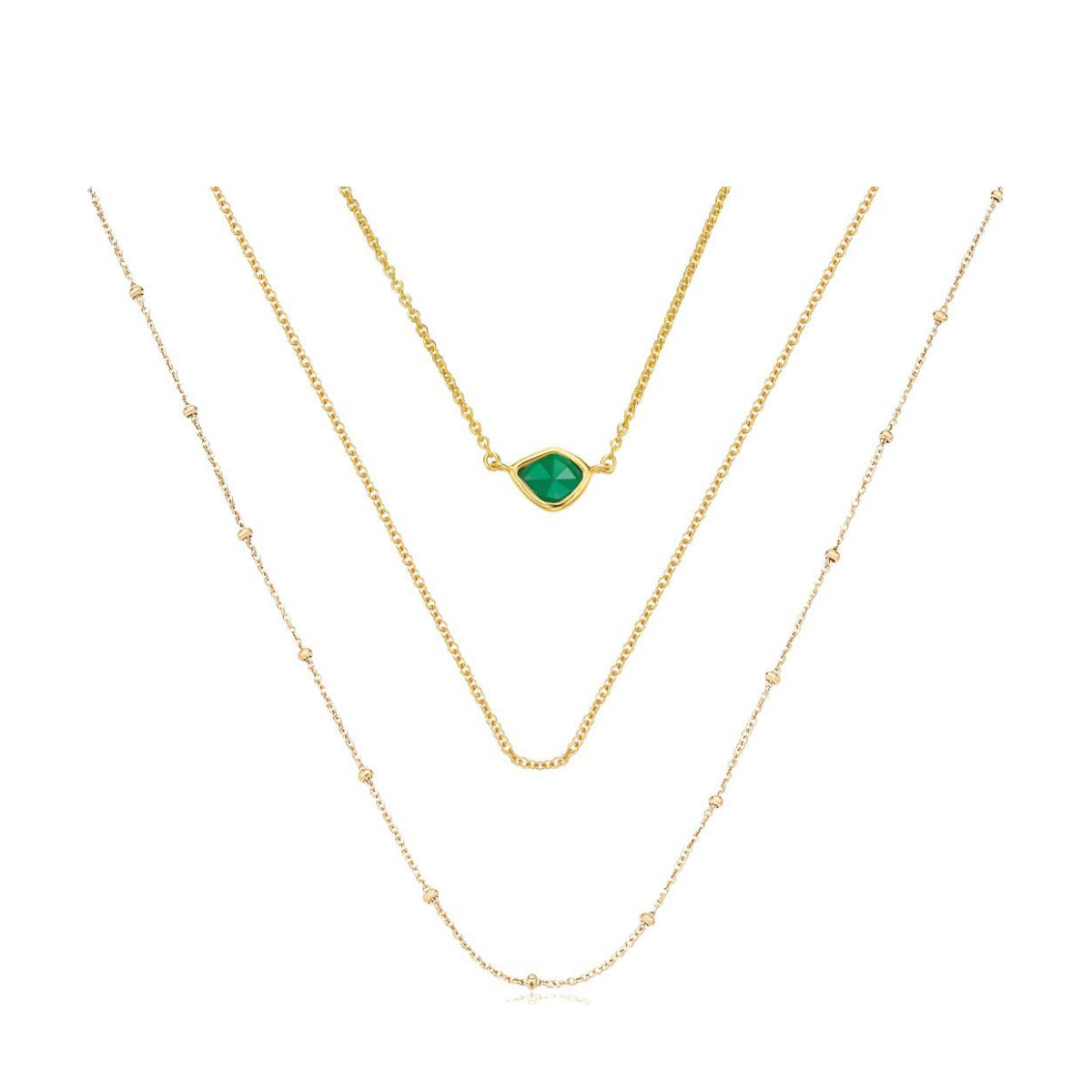 Monica Vinader Siren Mini Nugget Fine and Beaded Chain Necklace Set