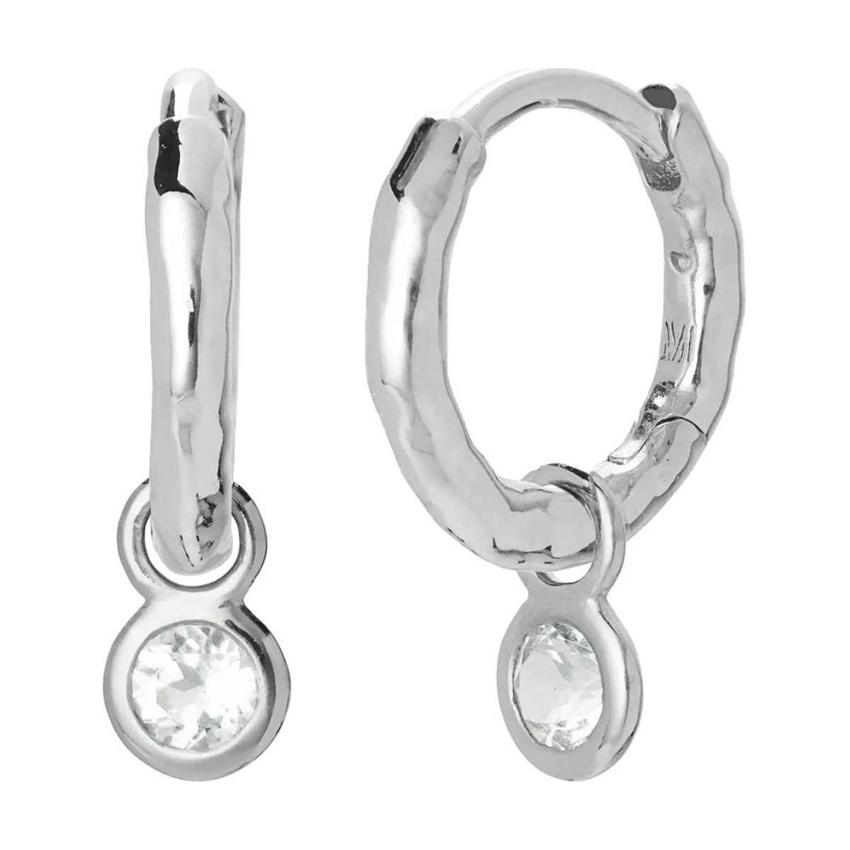 Monica Vinader Topaz Drop Huggie Hoop Earrings