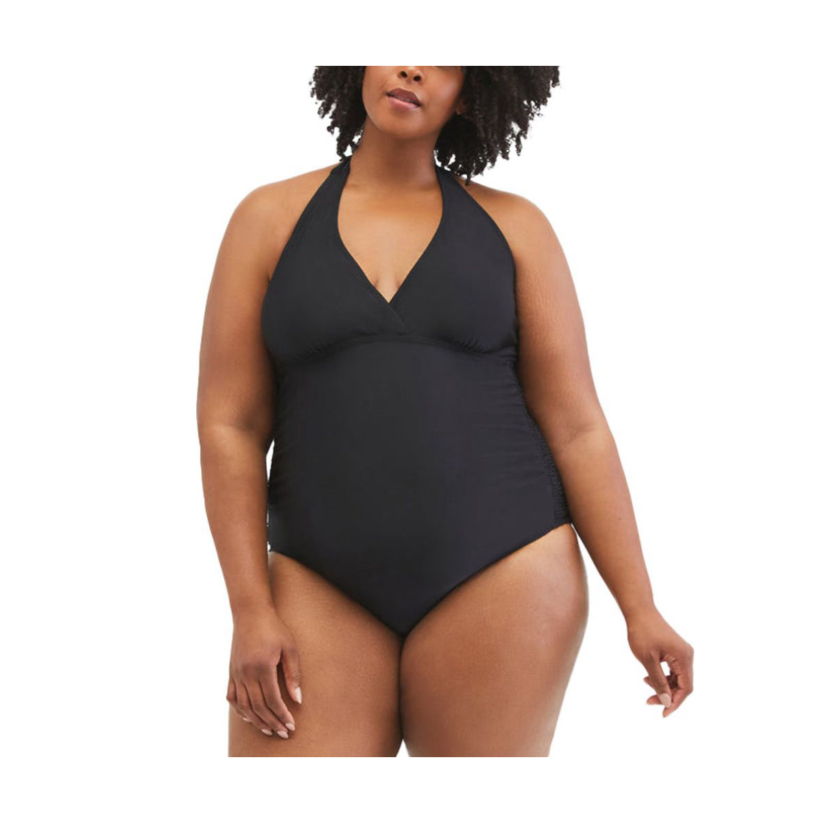 Motherhood Maternity Beach Bump Plus Size Smocked Waist Maternity One Piece Swimsuit UPF 50