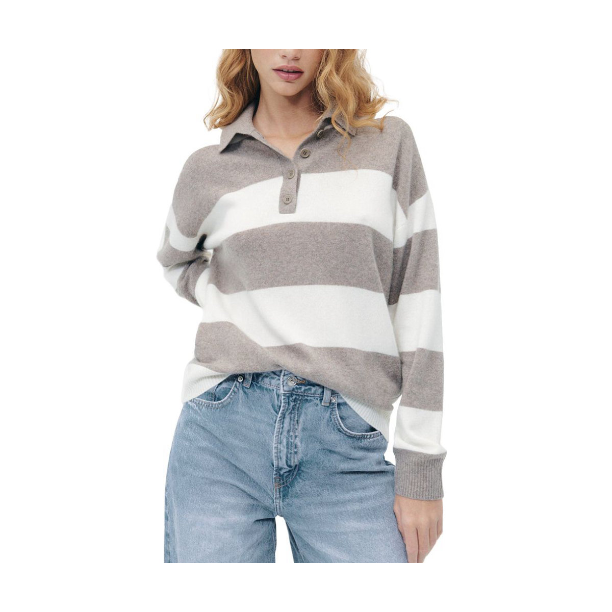 NAADAM Recycled Cashmere Oversized Rugby Polo