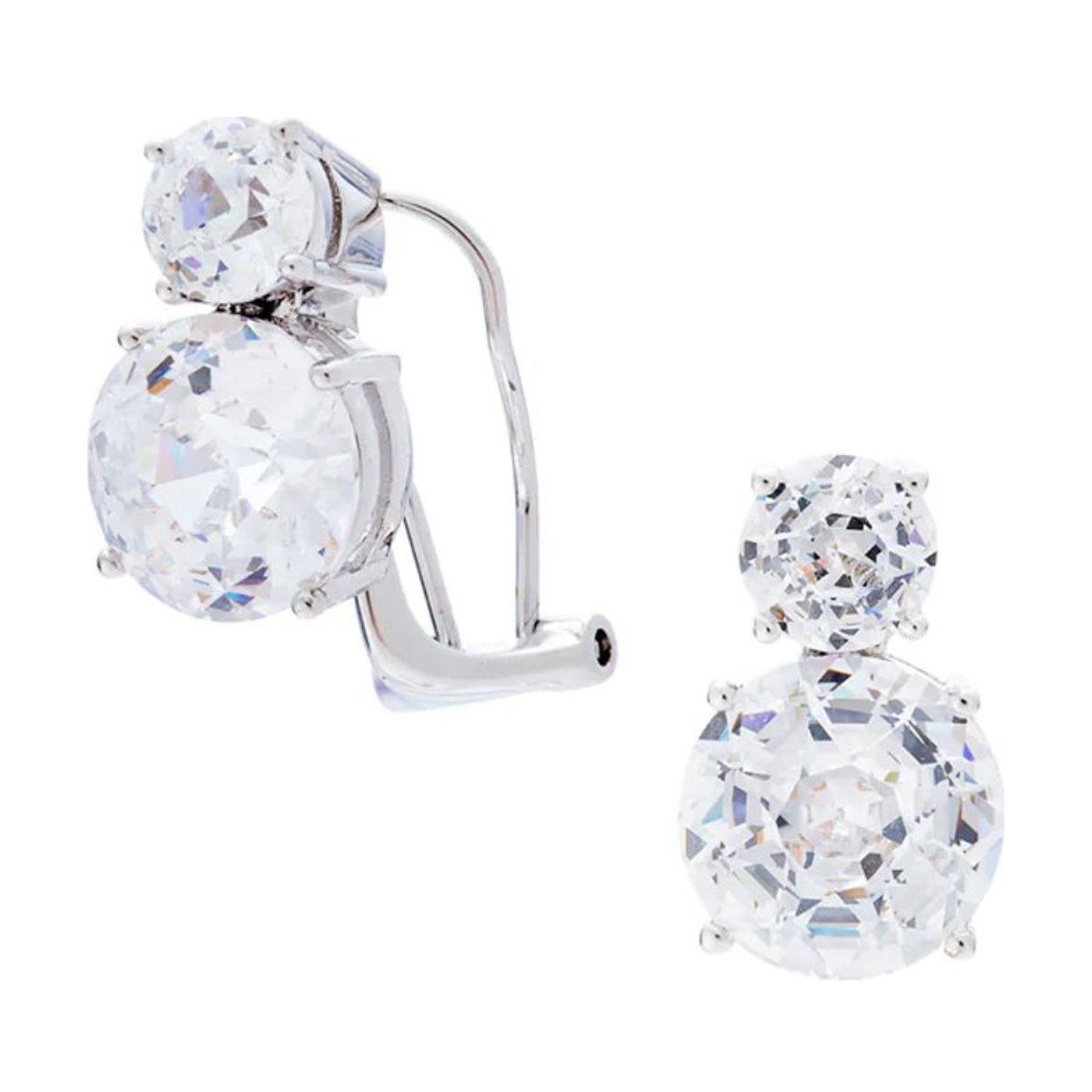 Nadi Double CZ Clip Earrings