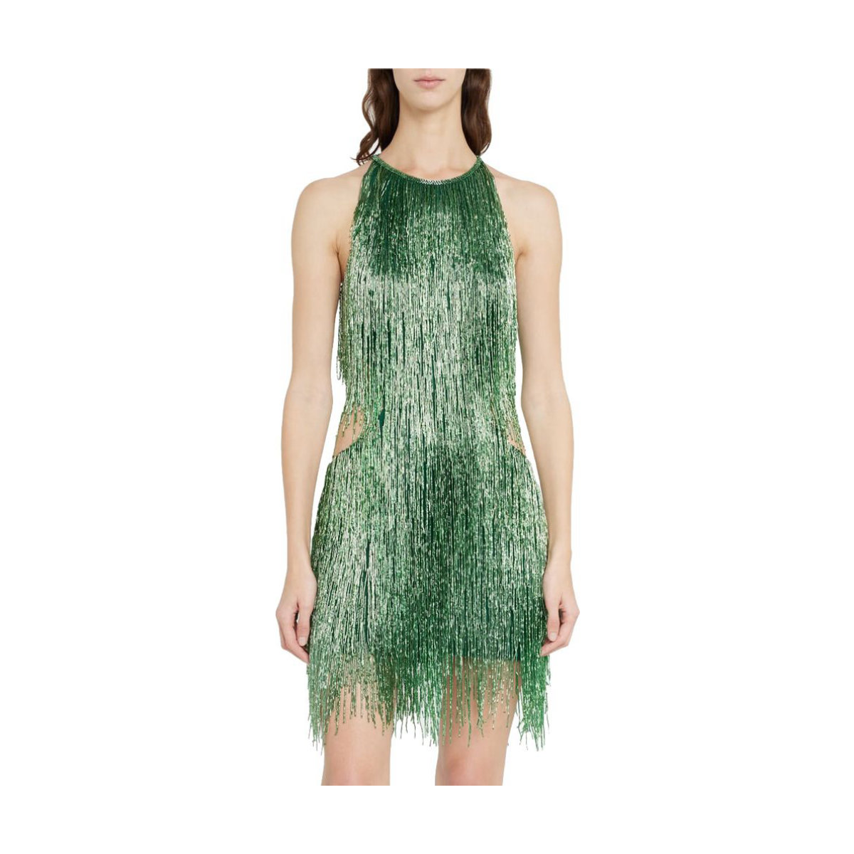 Naeem Khan Fringe Cutout Mini Dress