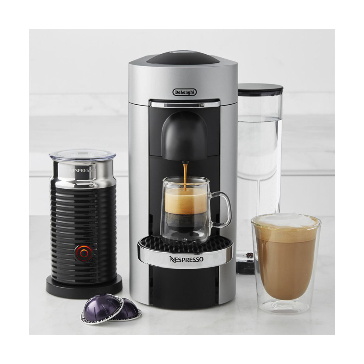 Nespresso VertuoPlus Deluxe Coffee Maker & Espresso Machine with Aeroccino Milk Frother