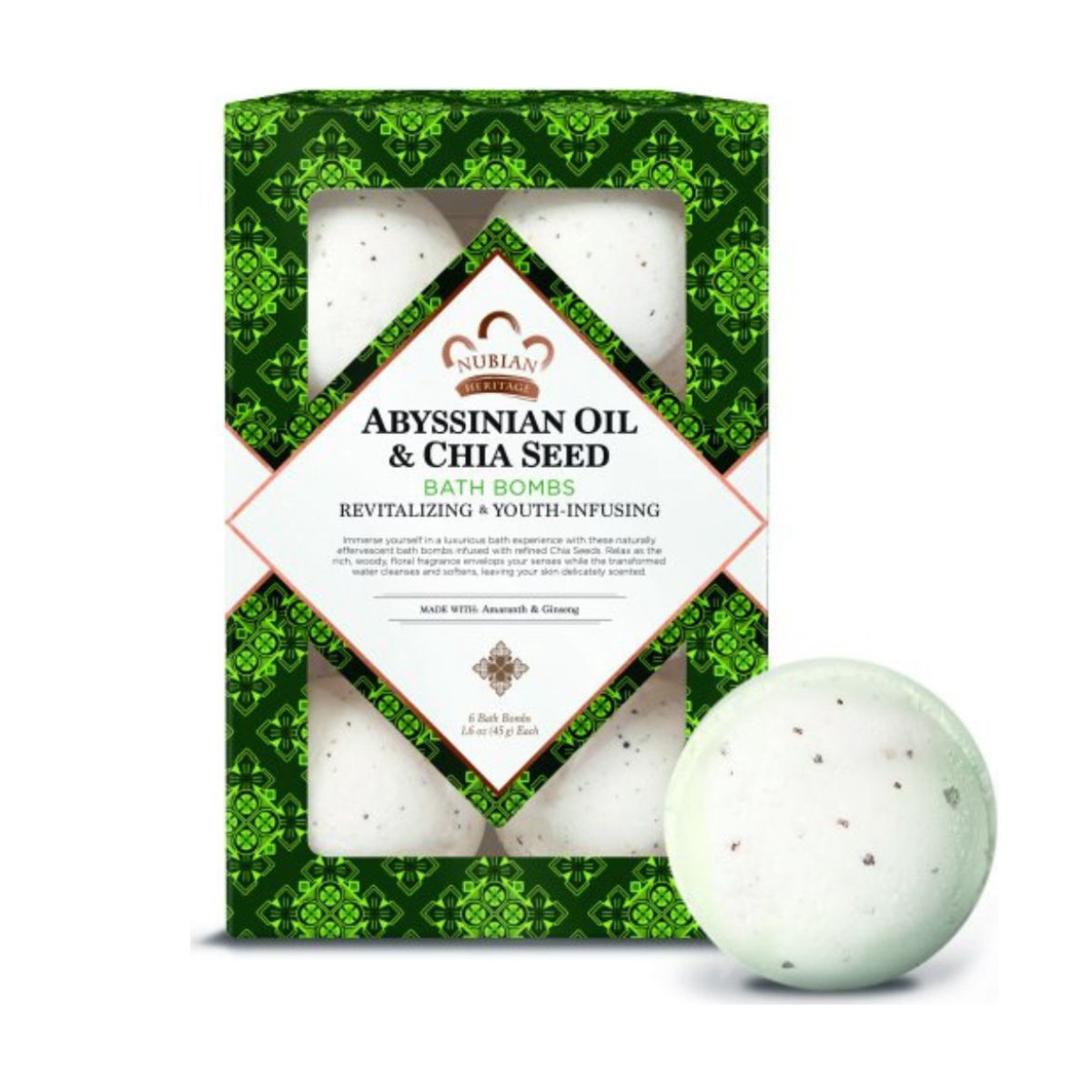 Nubian Heritage Abyssinian Oil & Chia Seed Bath Bombs