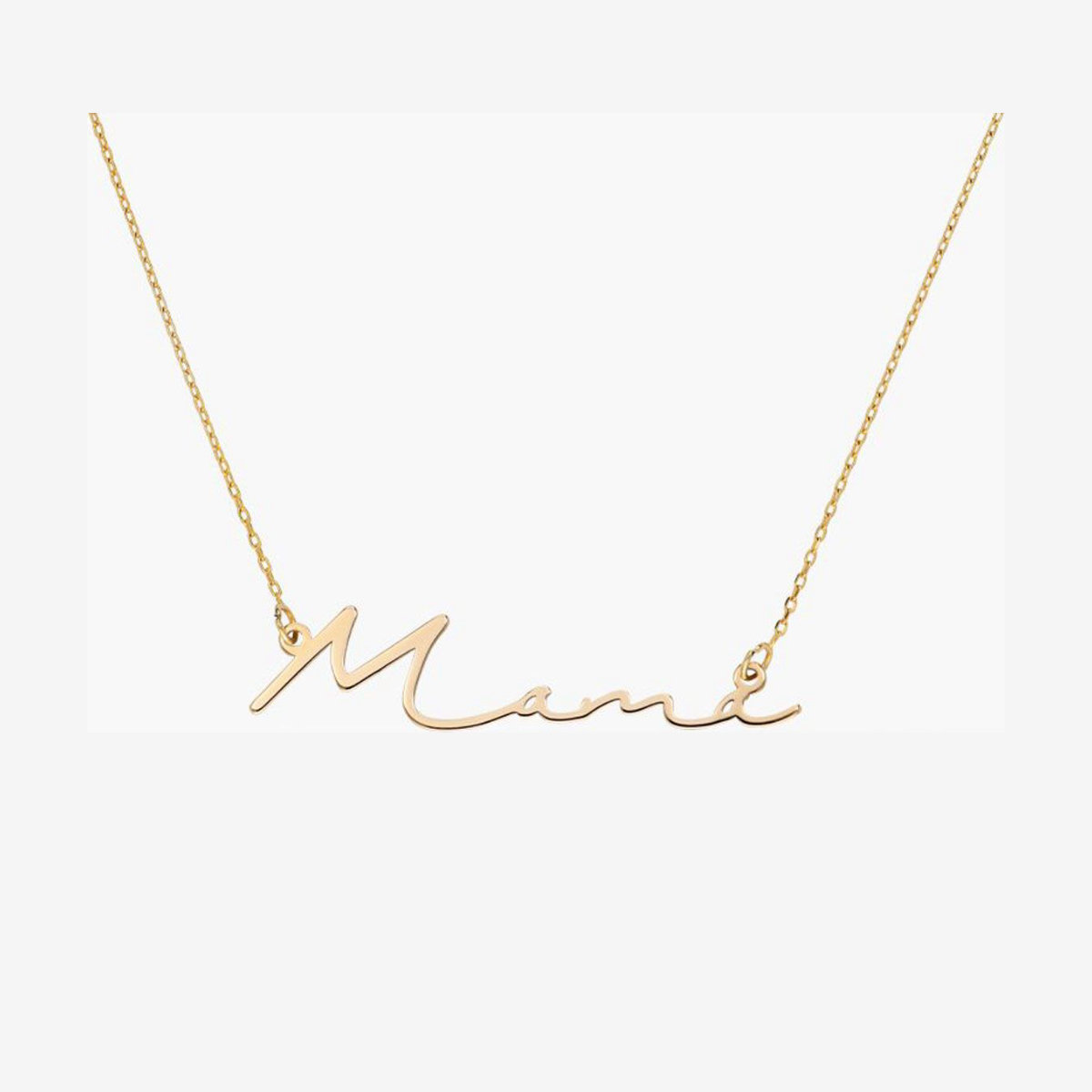 Oak and Luna Mon Petit Name Necklace 14k Solid Gold