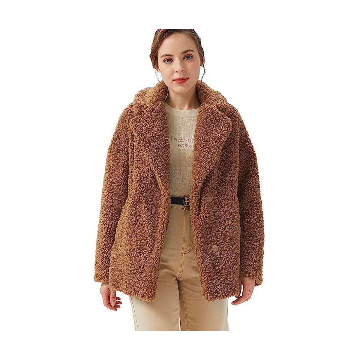 Orolay Fuzzy Fleece Lapel Down Coat
