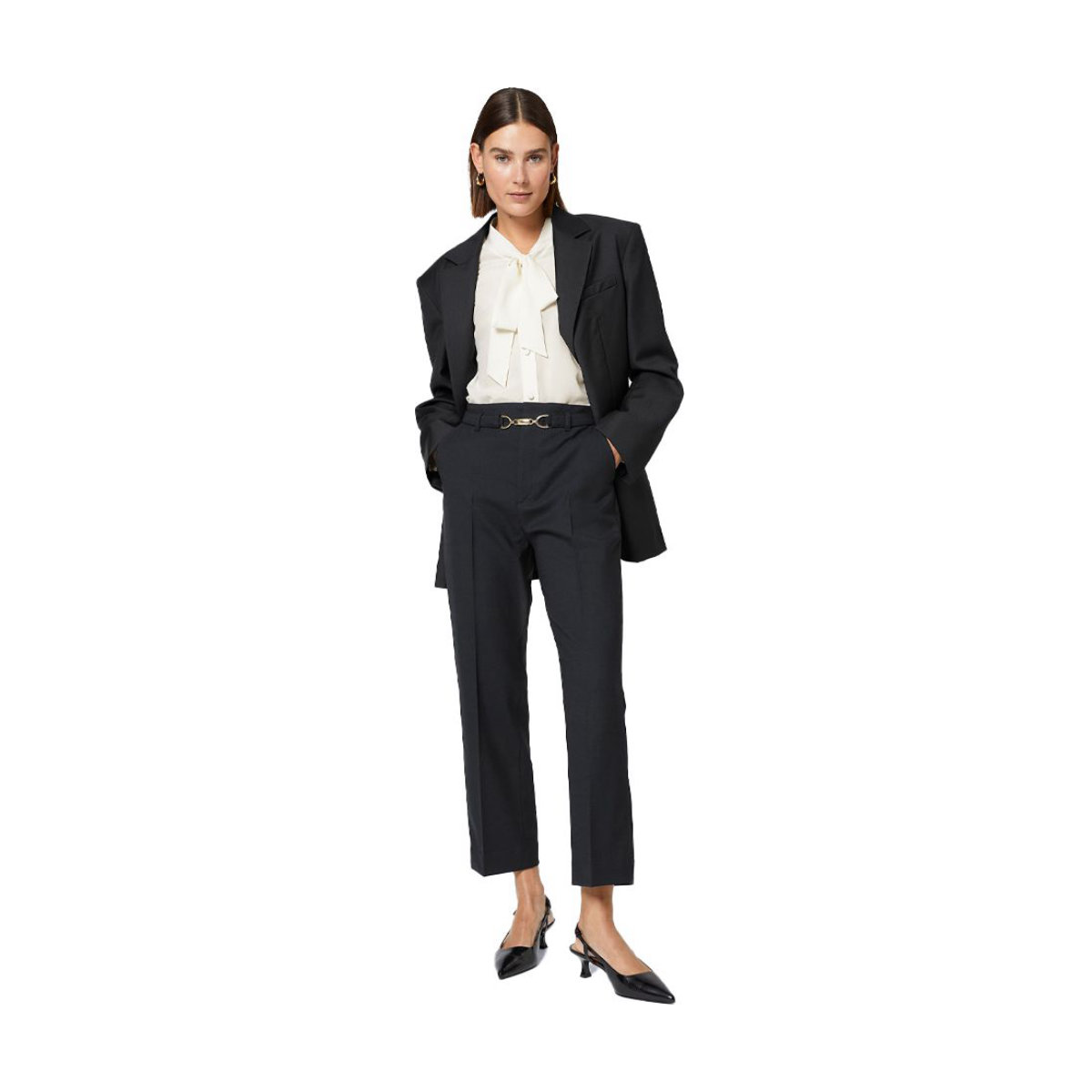 & Other Stories Belted High Waist Cropped Trousers