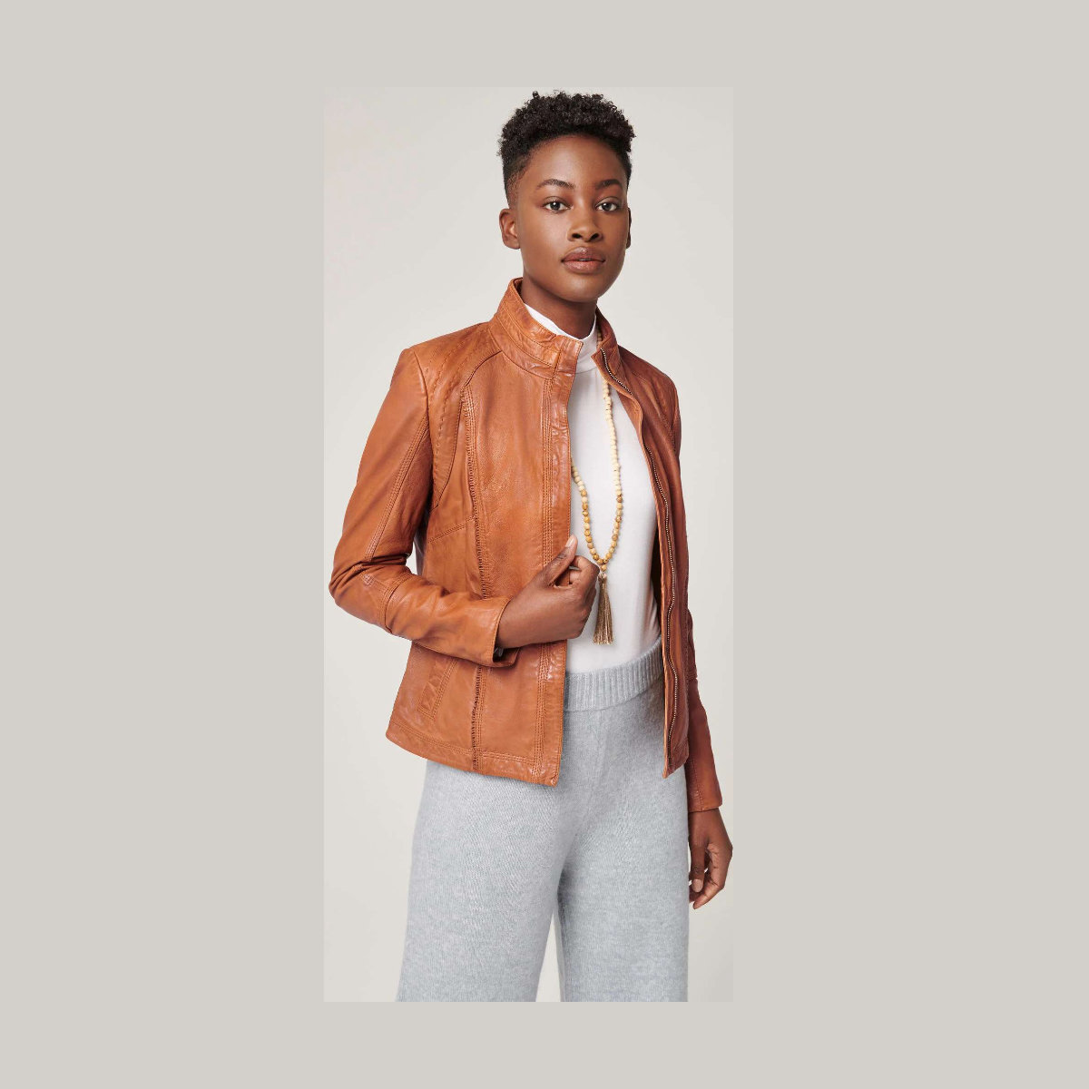 Overland Azura Washed Lambskin Leather Jacket