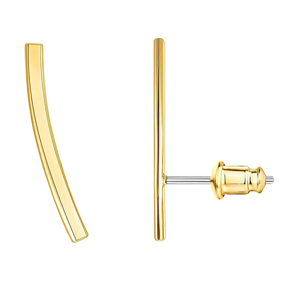 PAVOI 14K Gold Plated Sterling Silver Post Crawler Earrings