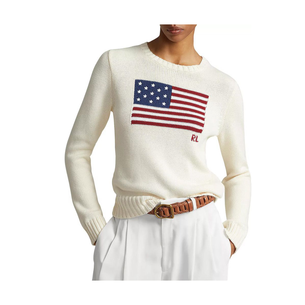 Polo Ralph Lauren American Flag Cotton Crewneck Sweater