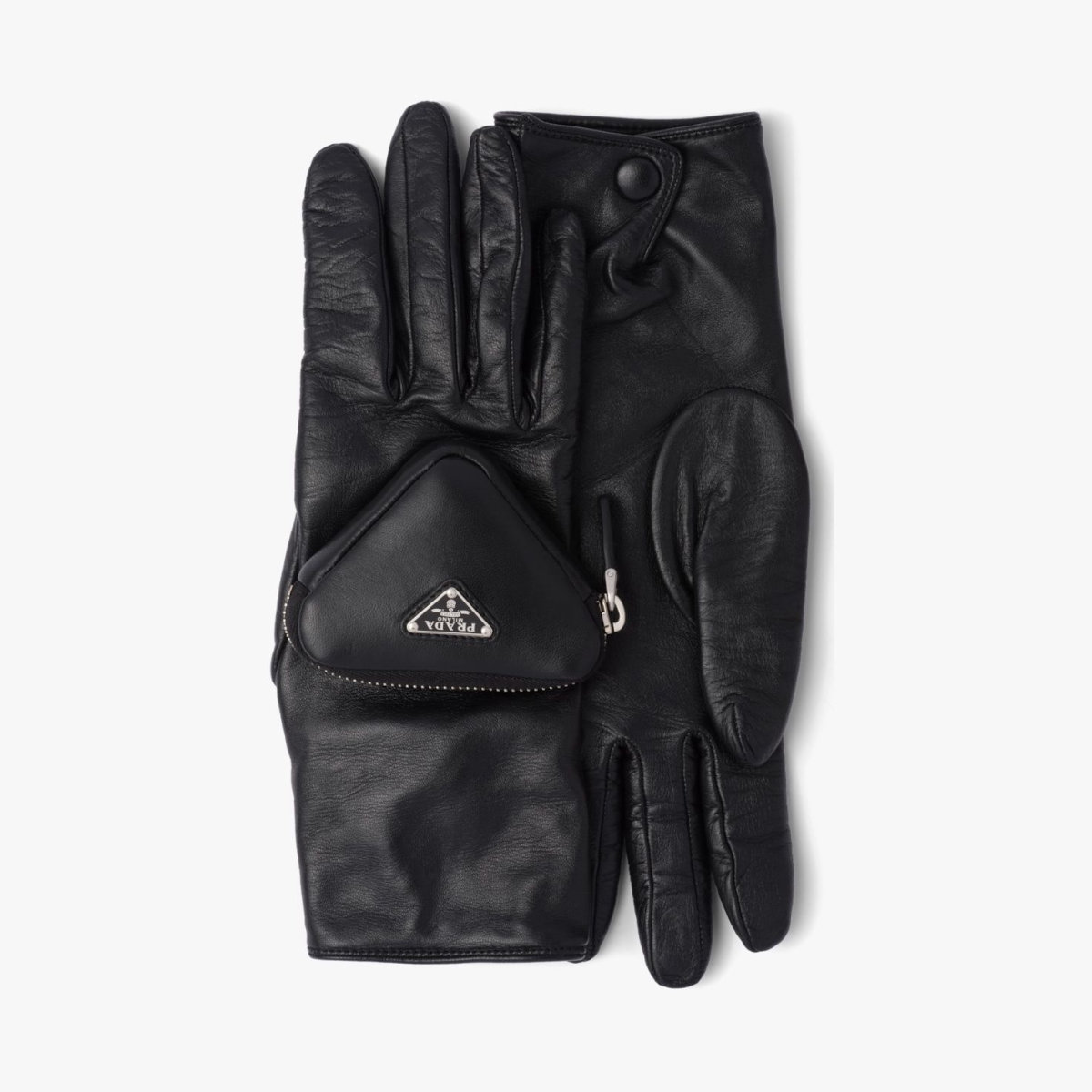 Prada Nappa leather gloves with pouch