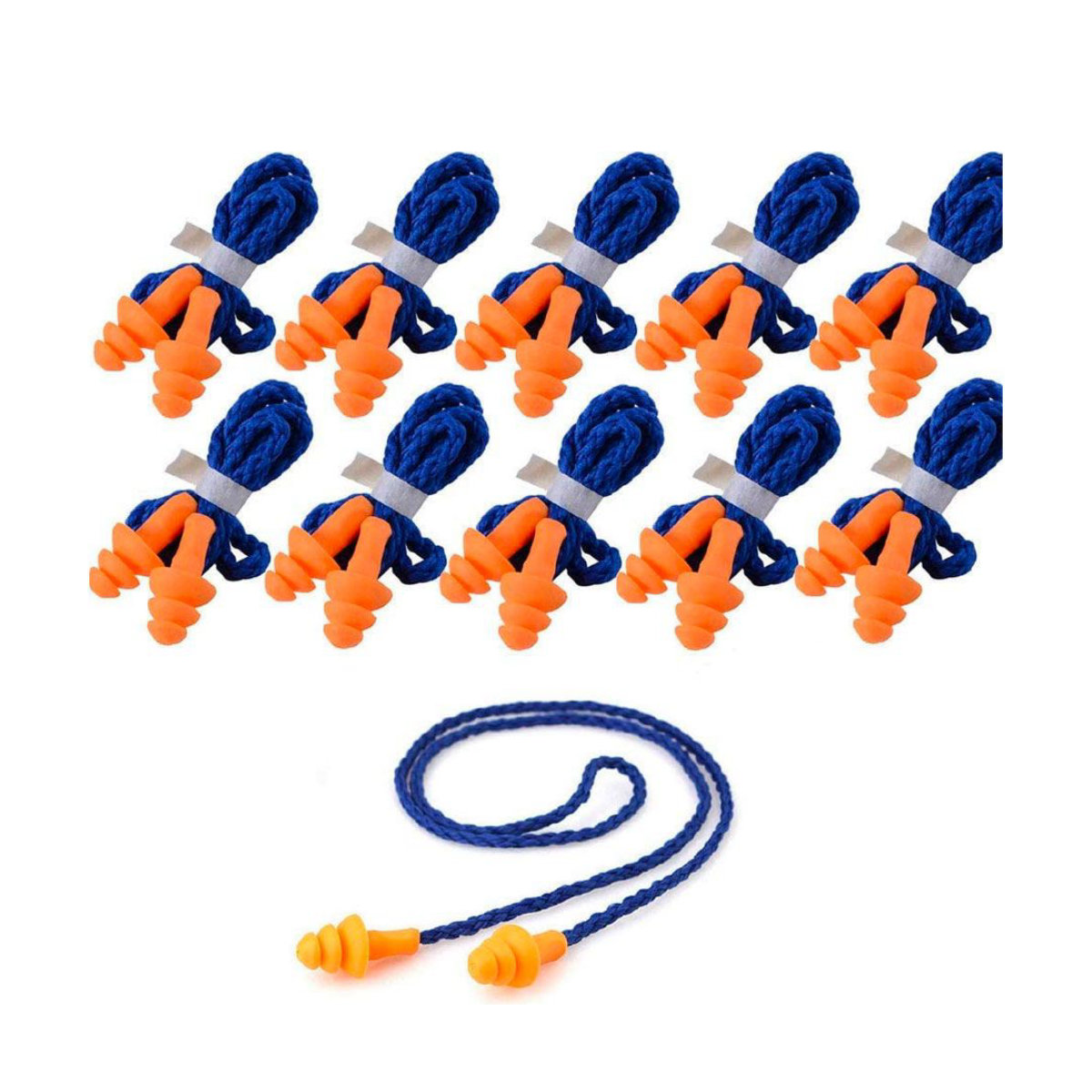 Quality Plugs by Rips 10 Pairs Individually Wrapped Corded Silicone Ear Plugs