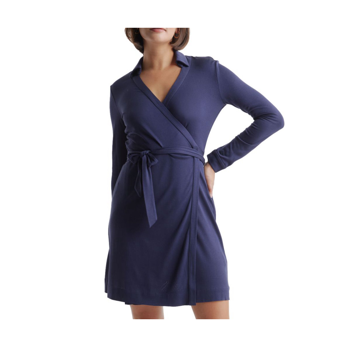 Quince 100% Silk Jersey Wrap Dress