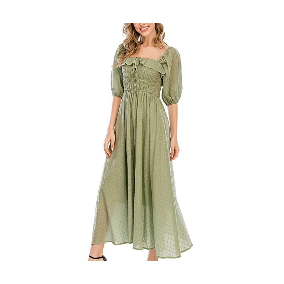 R.Vivimos Cotton Ruffled Long Dress