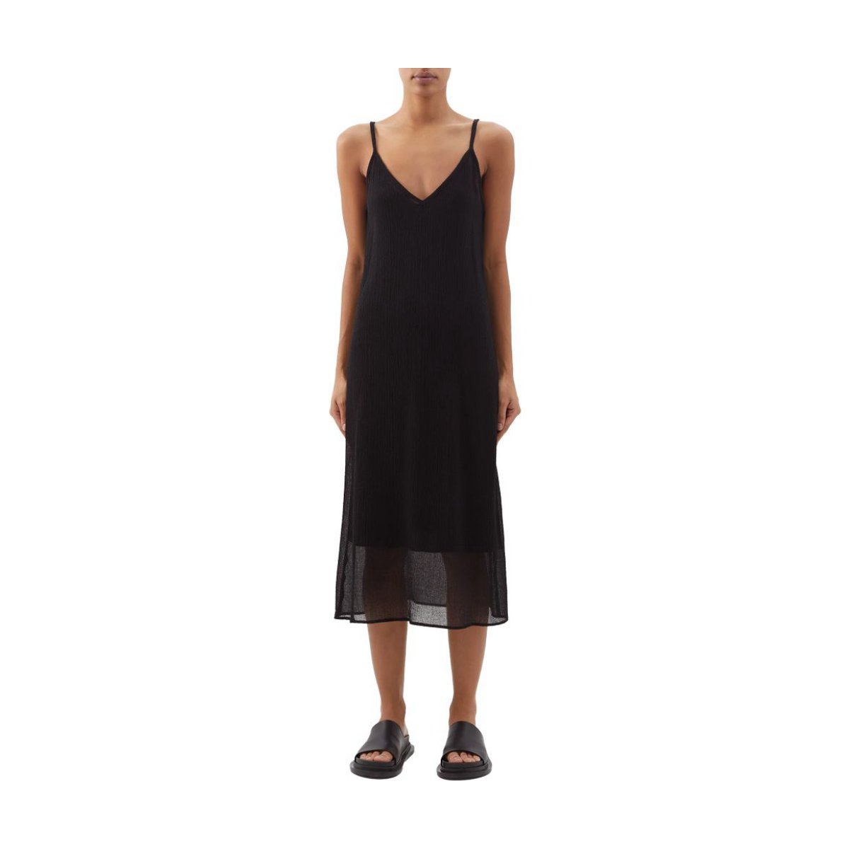 Raey Crinkle Wool Sheer Slip Dress